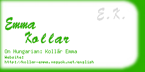 emma kollar business card